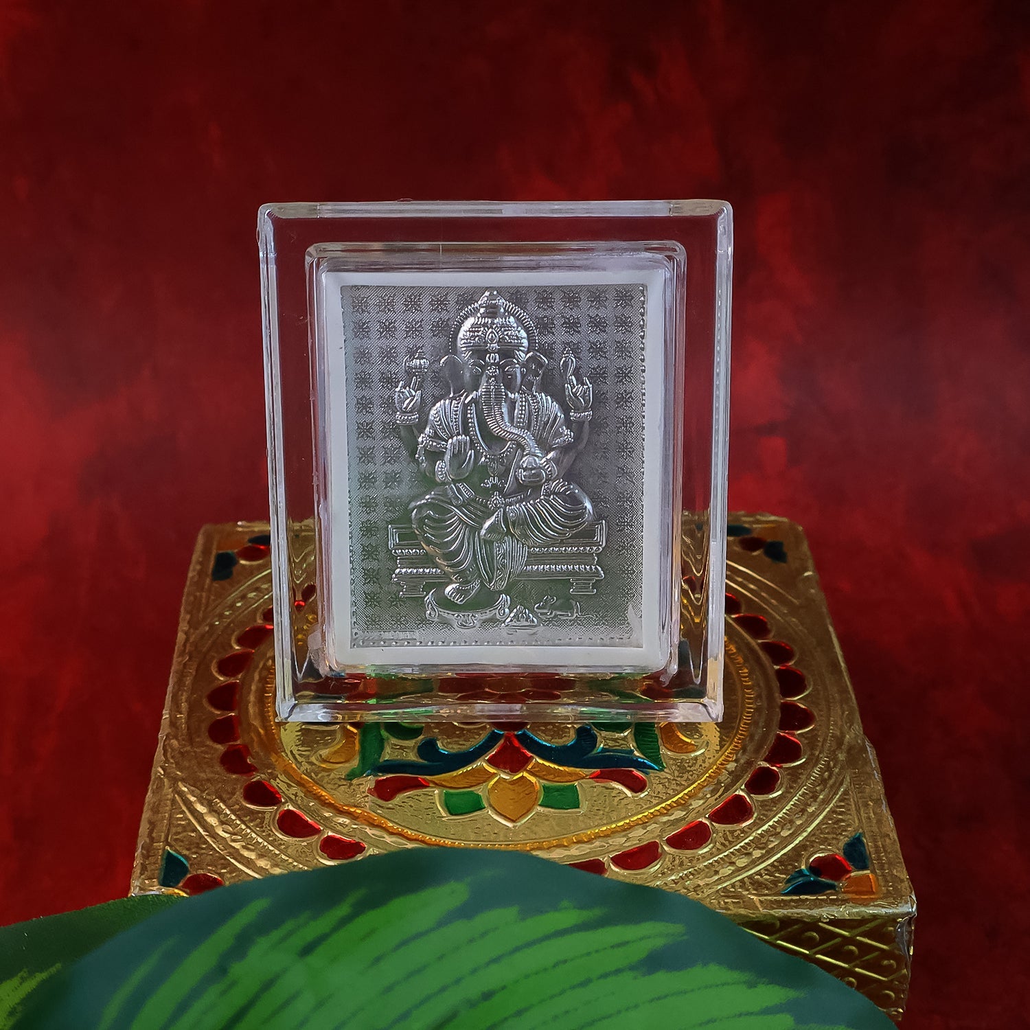 Sacred Silver Embossed Lord Ganesha Photo Frame Sacred Silver Embossed Lord Ganesha Photo Frame